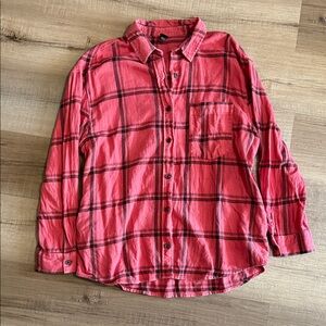 Wild Fae Red Plaid Button-Up Shirt
